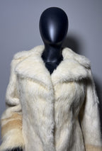 Luxury Genuine Mink Fur Coat for Women | Real Mink Fur Long Coat | Cream & Golden Beige Two Tone Mink Coat | Elegant Winter Outerwear
