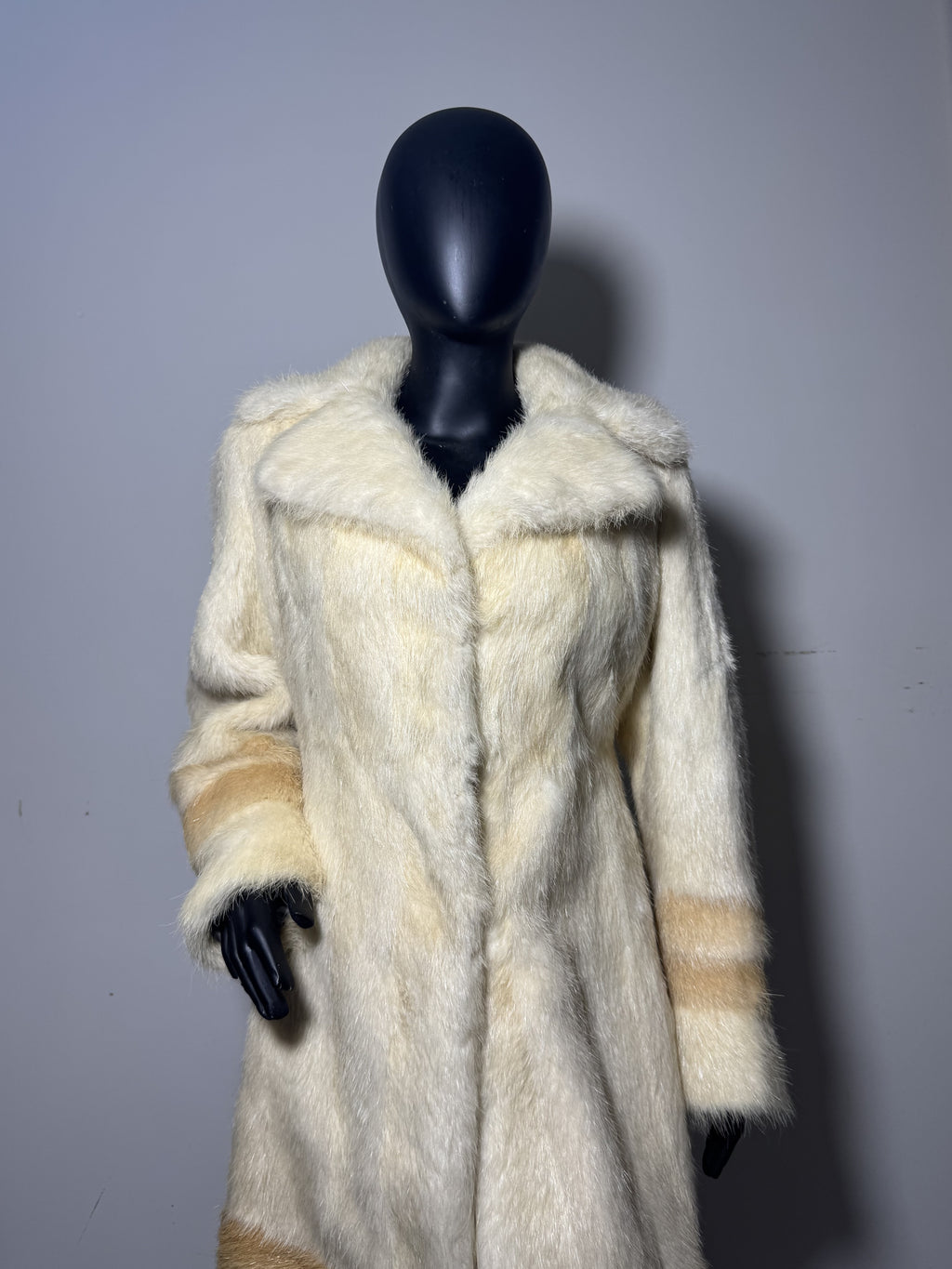 Luxury Genuine Mink Fur Coat for Women | Real Mink Fur Long Coat | Cream & Golden Beige Two Tone Mink Coat | Elegant Winter Outerwear