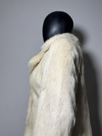 Luxury Genuine Mink Fur Coat for Women | Real Mink Fur Long Coat | Cream & Golden Beige Two Tone Mink Coat | Elegant Winter Outerwear