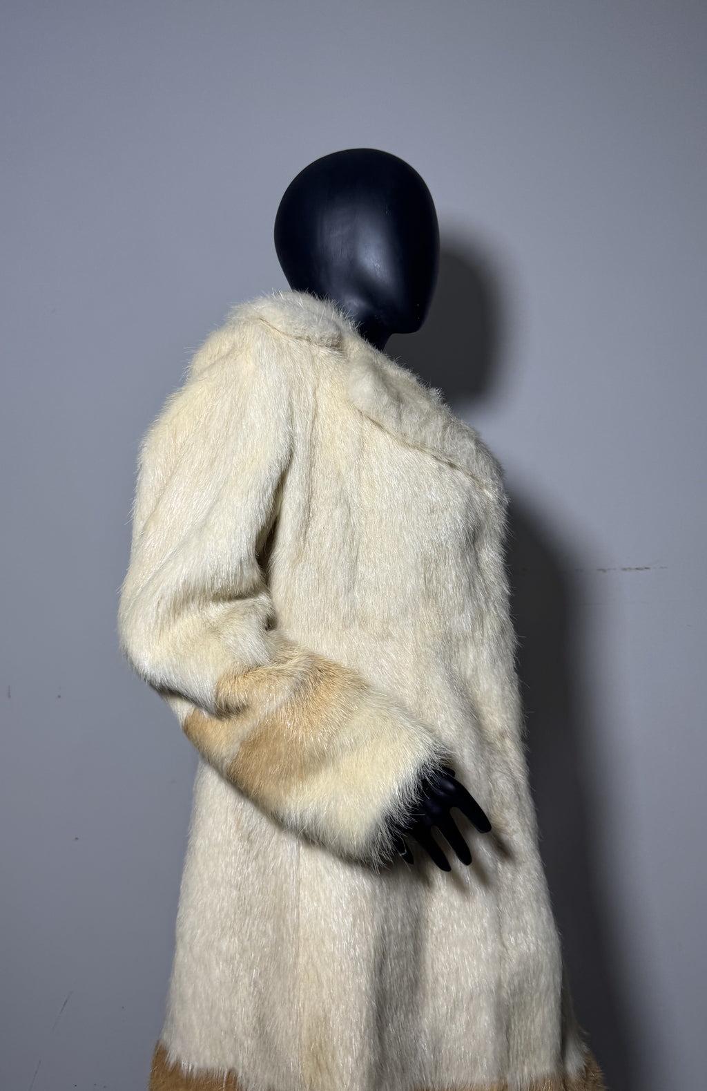 Luxury Genuine Mink Fur Coat for Women | Real Mink Fur Long Coat | Cream & Golden Beige Two Tone Mink Coat | Elegant Winter Outerwear