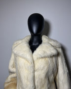 Luxury Genuine Mink Fur Coat for Women | Real Mink Fur Long Coat | Cream & Golden Beige Two Tone Mink Coat | Elegant Winter Outerwear