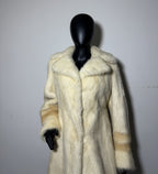 Luxury Genuine Mink Fur Coat for Women | Real Mink Fur Long Coat | Cream & Golden Beige Two Tone Mink Coat | Elegant Winter Outerwear