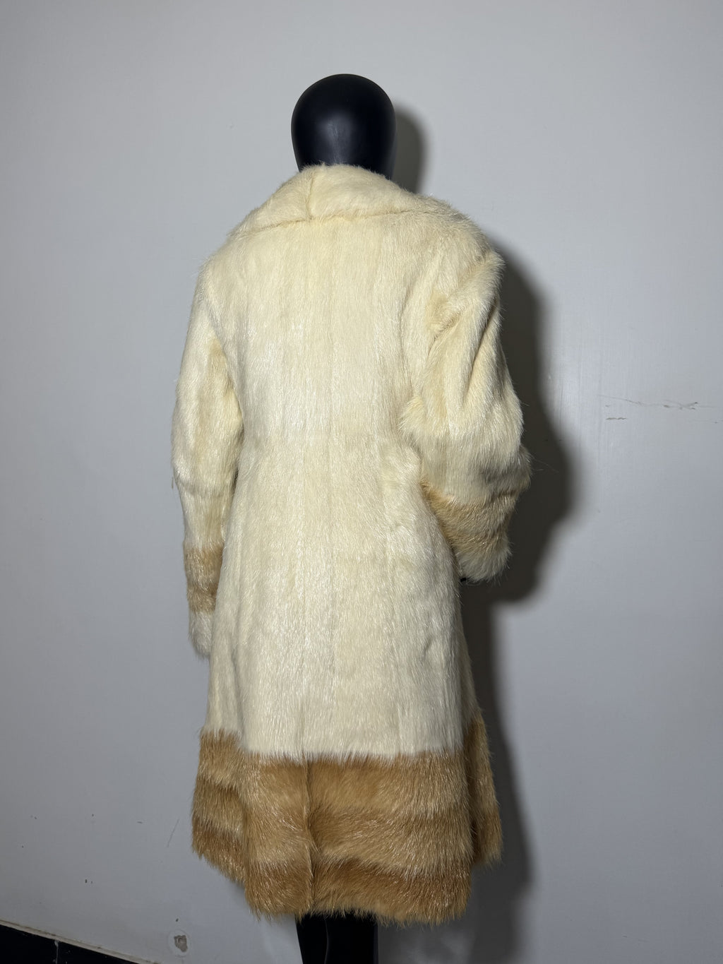 Luxury Genuine Mink Fur Coat for Women | Real Mink Fur Long Coat | Cream & Golden Beige Two Tone Mink Coat | Elegant Winter Outerwear