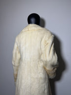 Luxury Genuine Mink Fur Coat for Women | Real Mink Fur Long Coat | Cream & Golden Beige Two Tone Mink Coat | Elegant Winter Outerwear