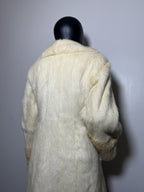 Luxury Genuine Mink Fur Coat for Women | Real Mink Fur Long Coat | Cream & Golden Beige Two Tone Mink Coat | Elegant Winter Outerwear