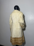 Luxury Genuine Mink Fur Coat for Women | Real Mink Fur Long Coat | Cream & Golden Beige Two Tone Mink Coat | Elegant Winter Outerwear