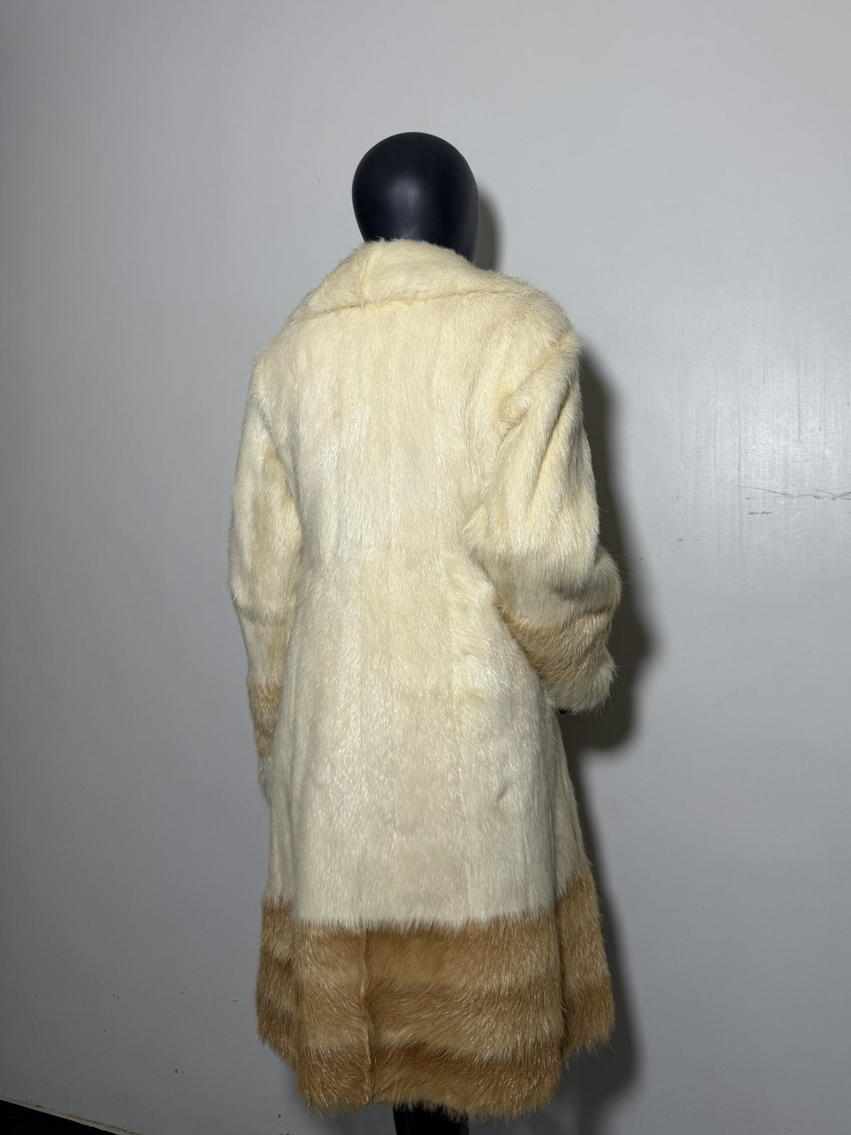 Luxury Genuine Mink Fur Coat for Women | Real Mink Fur Long Coat | Cream & Golden Beige Two Tone Mink Coat | Elegant Winter Outerwear