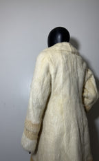 Luxury Genuine Mink Fur Coat for Women | Real Mink Fur Long Coat | Cream & Golden Beige Two Tone Mink Coat | Elegant Winter Outerwear