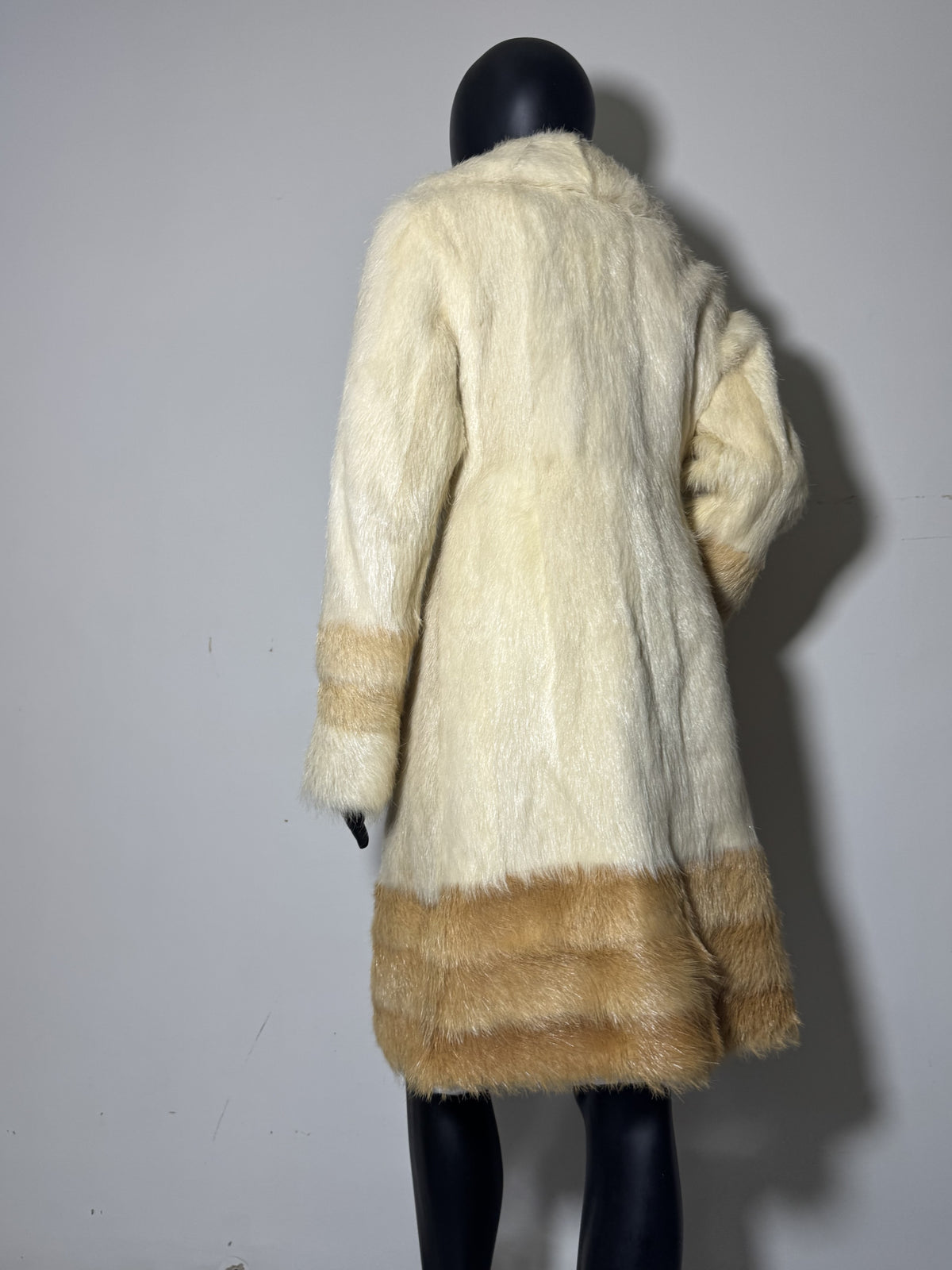 Luxury Genuine Mink Fur Coat for Women | Real Mink Fur Long Coat | Cream & Golden Beige Two Tone Mink Coat | Elegant Winter Outerwear