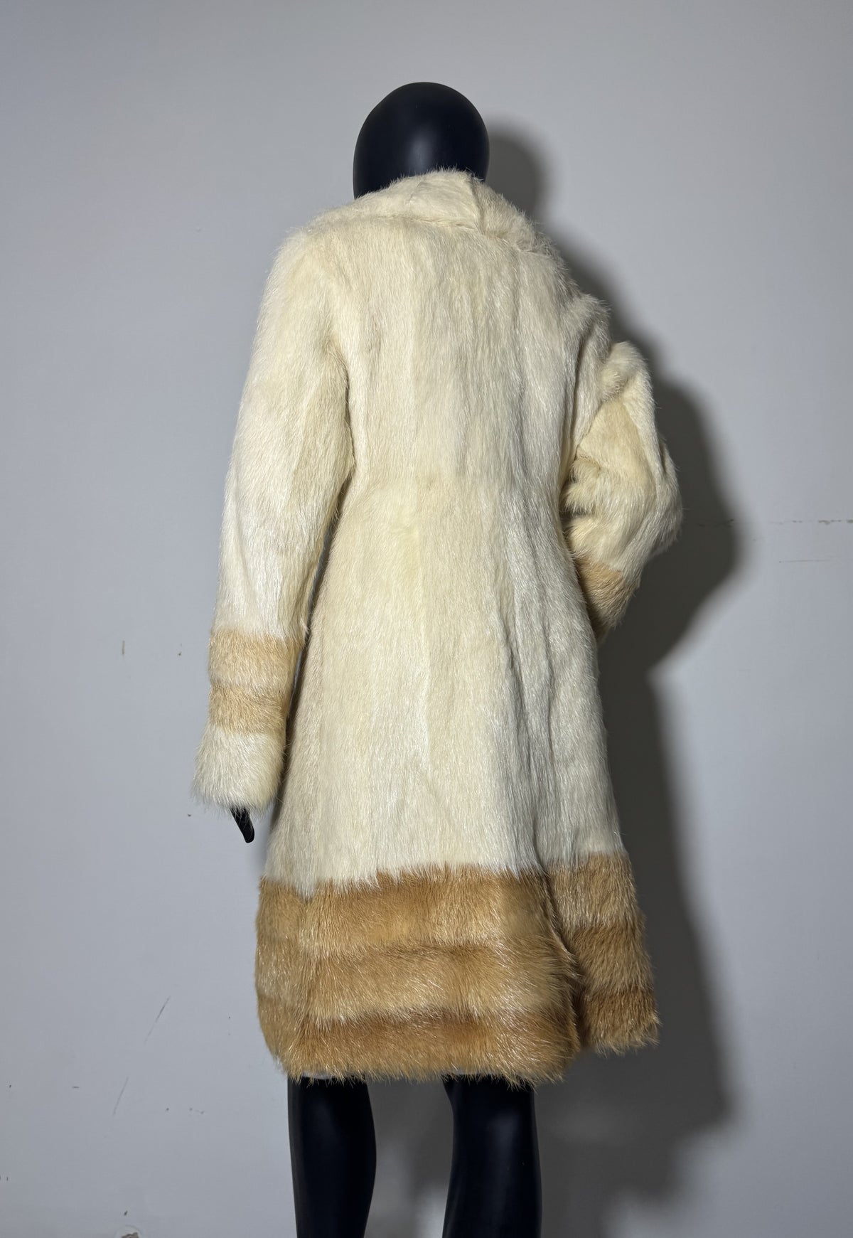 Luxury Genuine Mink Fur Coat for Women | Real Mink Fur Long Coat | Cream & Golden Beige Two Tone Mink Coat | Elegant Winter Outerwear