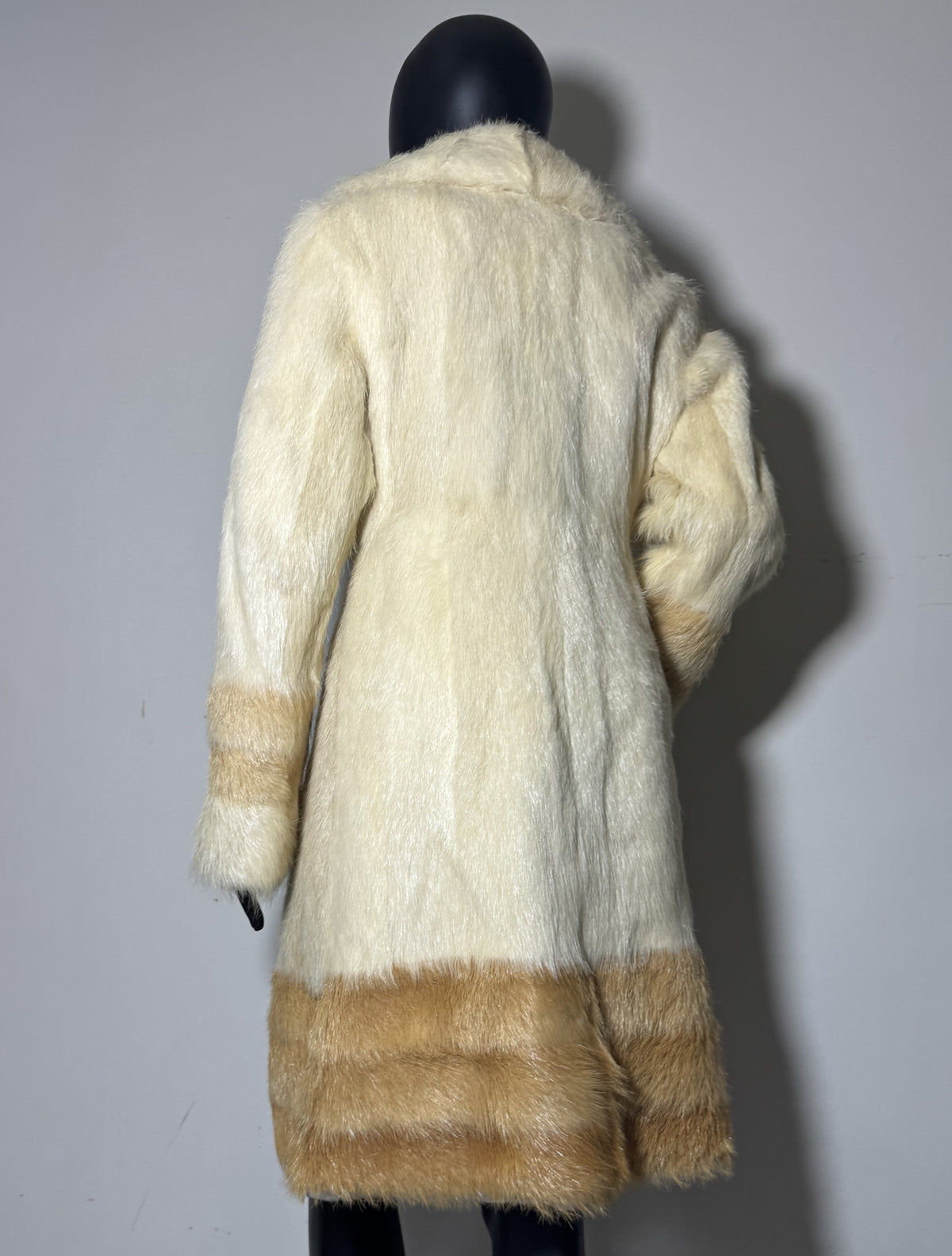 Luxury Genuine Mink Fur Coat for Women | Real Mink Fur Long Coat | Cream & Golden Beige Two Tone Mink Coat | Elegant Winter Outerwear
