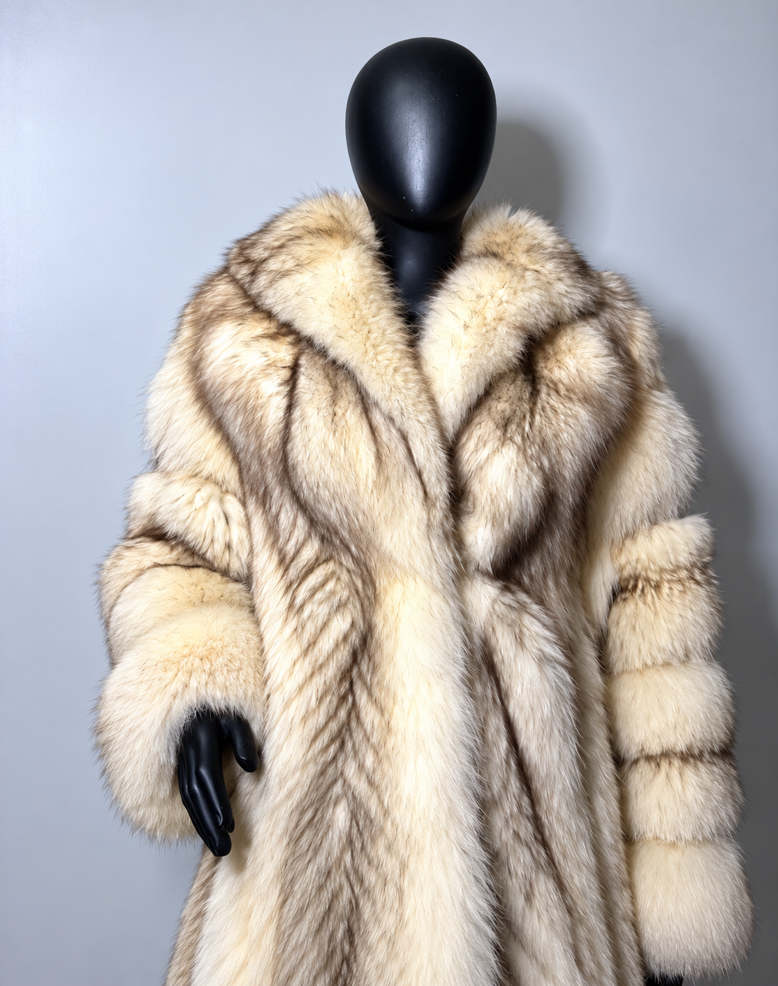 Luxury Genuine Fox Fur Coat for Women | Real Fox Fur Long Maxi Coat | Natural Golden Beige Fur Jacket | Elegant Winter Outerwear