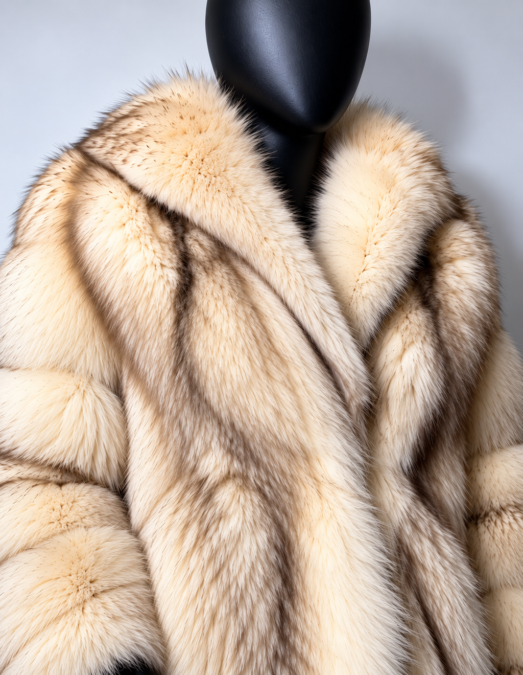 Luxury Genuine Fox Fur Coat for Women | Real Fox Fur Long Maxi Coat | Natural Golden Beige Fur Jacket | Elegant Winter Outerwear