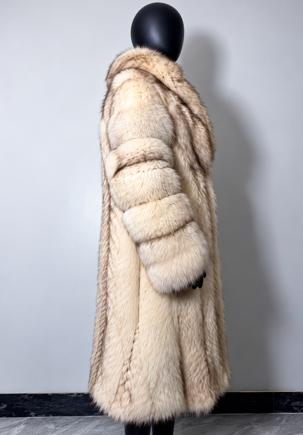 Luxury Genuine Fox Fur Coat for Women | Real Fox Fur Long Maxi Coat | Natural Golden Beige Fur Jacket | Elegant Winter Outerwear