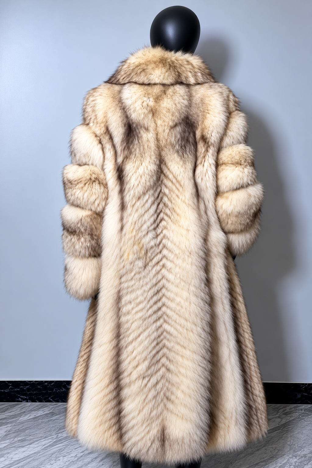 Luxury Genuine Fox Fur Coat for Women | Real Fox Fur Long Maxi Coat | Natural Golden Beige Fur Jacket | Elegant Winter Outerwear
