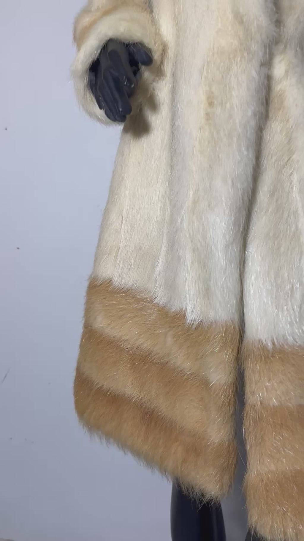 Luxury Genuine Mink Fur Coat for Women | Real Mink Fur Long Coat | Cream & Golden Beige Two Tone Mink Coat | Elegant Winter Outerwear